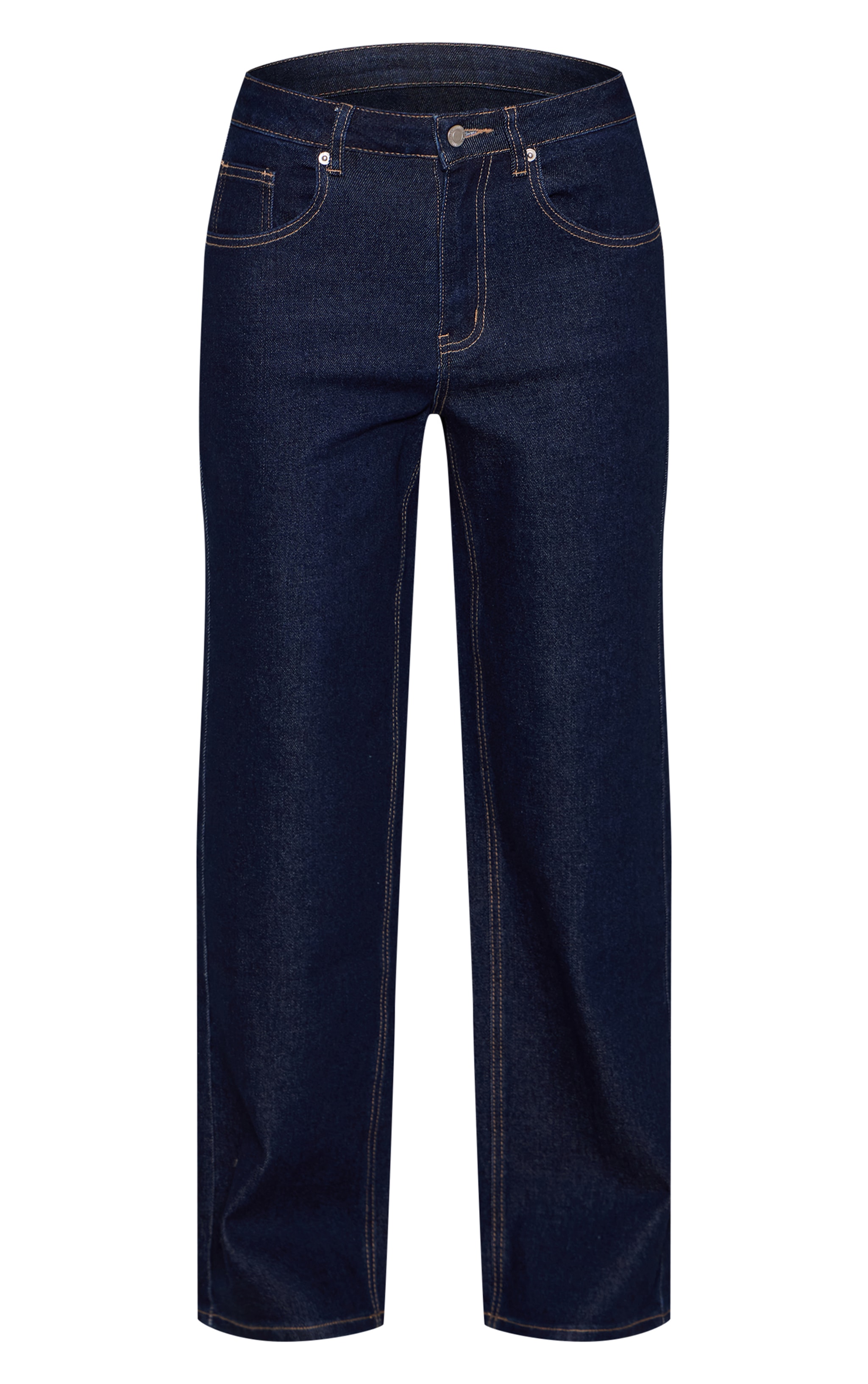 Indigo High Waist Straight Leg Stretch Jeans image 5