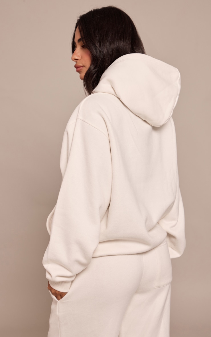 Petite Cream Zip Through Hoodie image 2