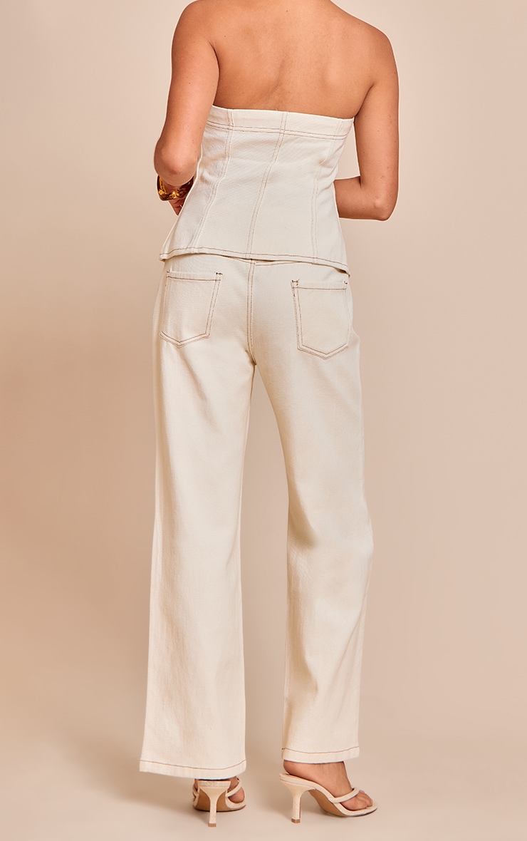 Petite Jean large écru à taille mi-haute image 3