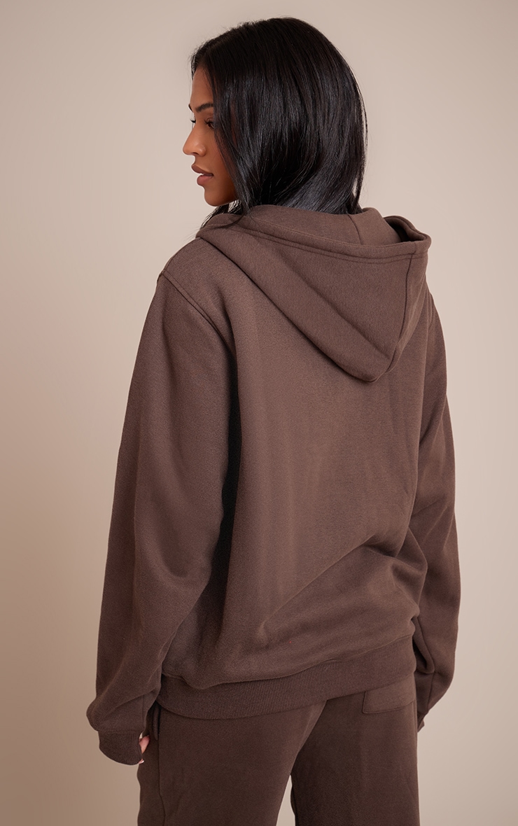 Tall Espresso Marl Zip Through Hoodie image 2