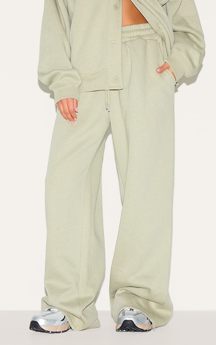 Petite Olive Drawstring Wide Leg Sweatpants image 2