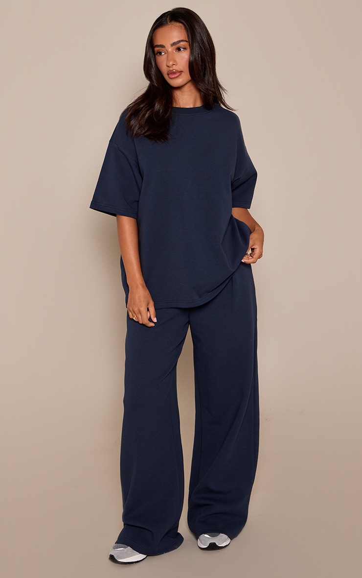 Petite Navy Wide Leg Sweatpants  image 2