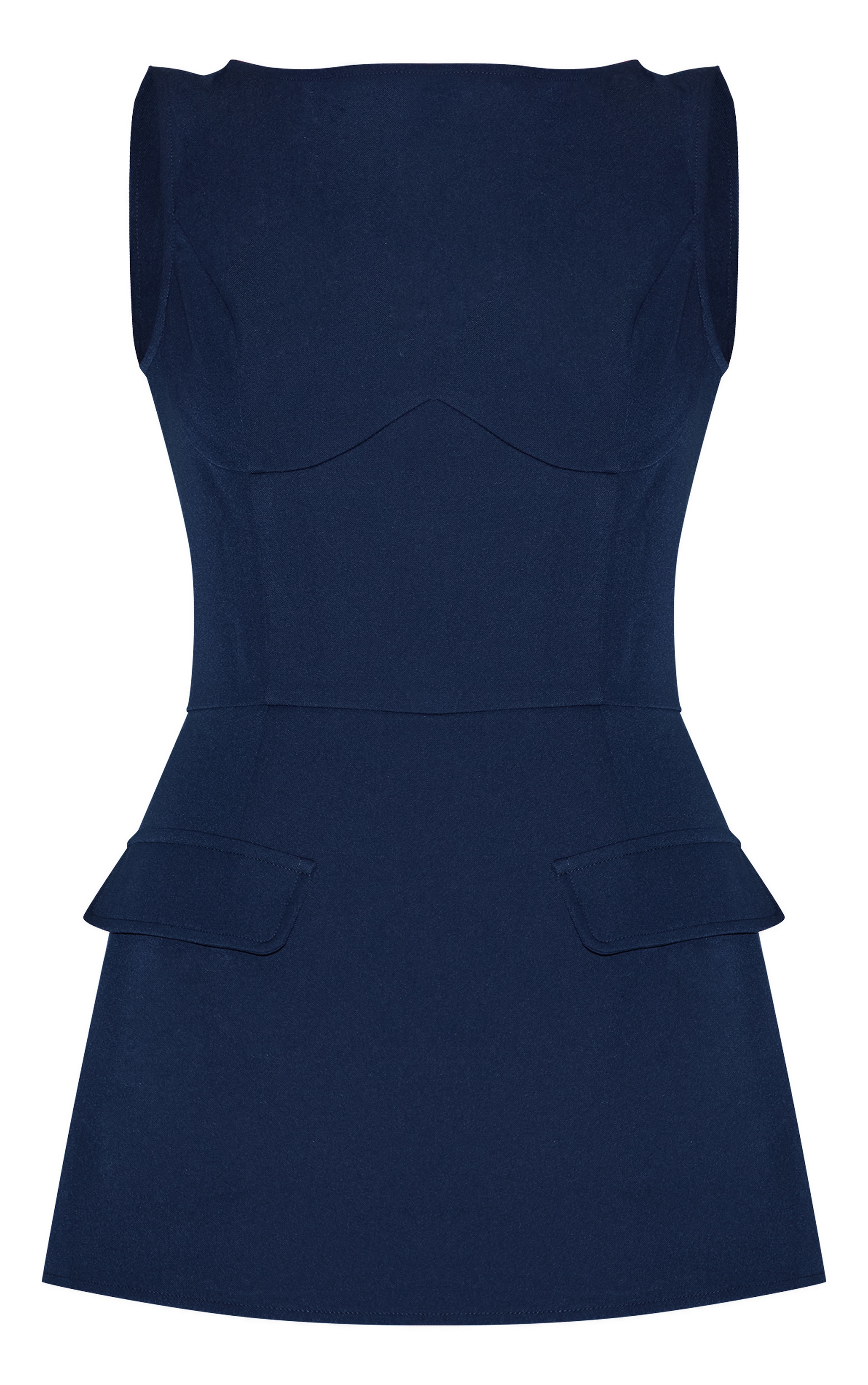 Navy Woven Pocket Detail Sleeveless Skort Romper image 6