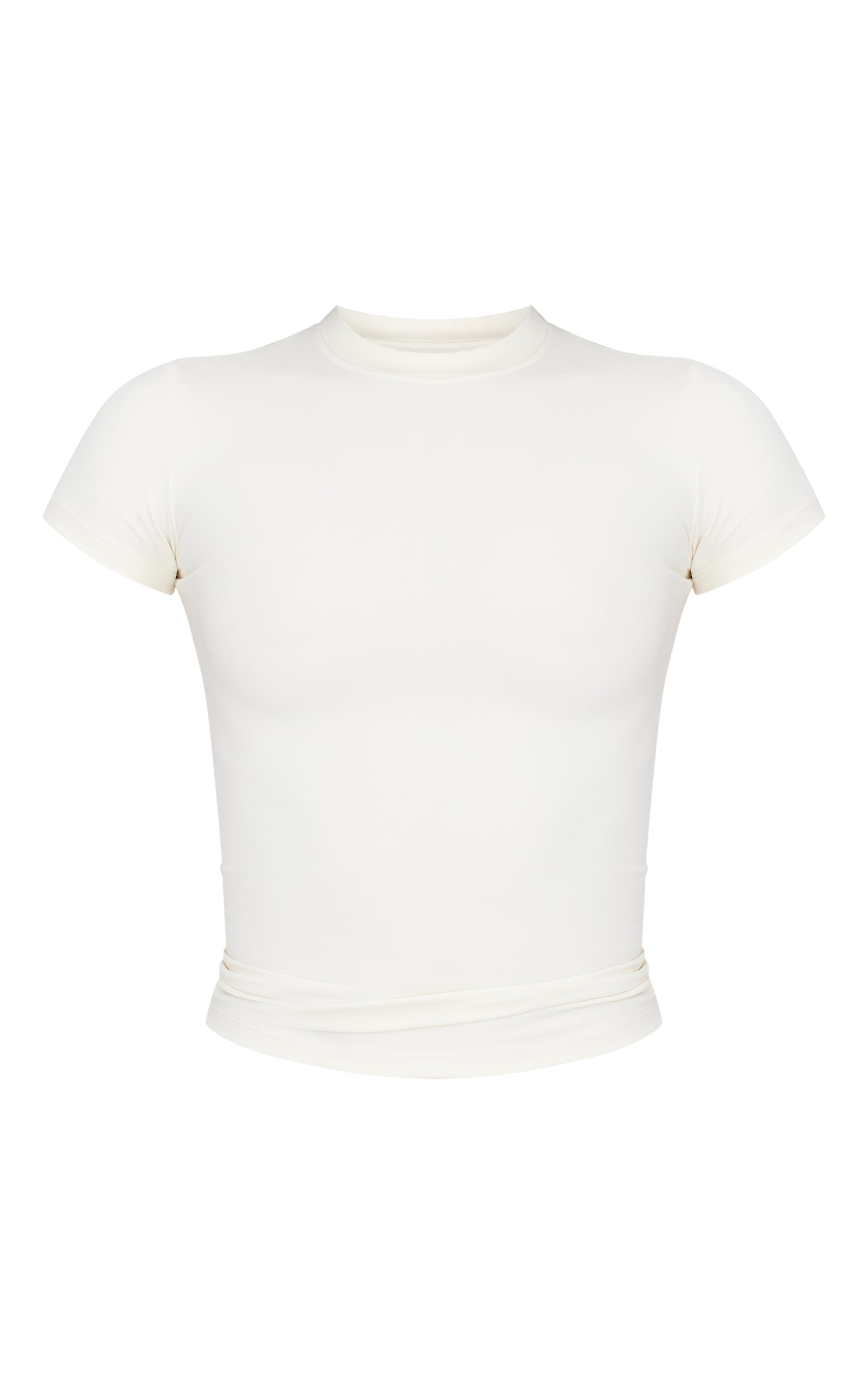 Tall Cream Contour Sculpt Short Sleeve Top image 5