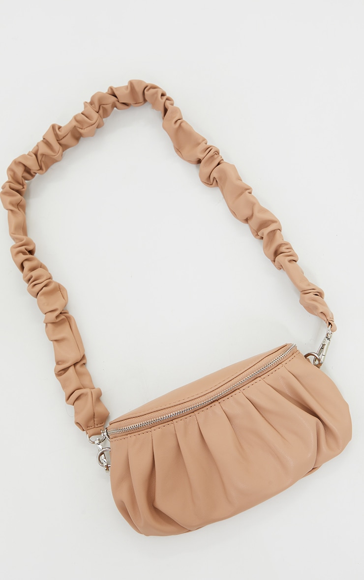Beige Ruched Strap Cross Body Bag PrettyLittleThing