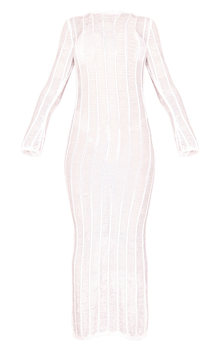 Cream Tassel Knit Open Back Maxi Dress PrettyLittleThing