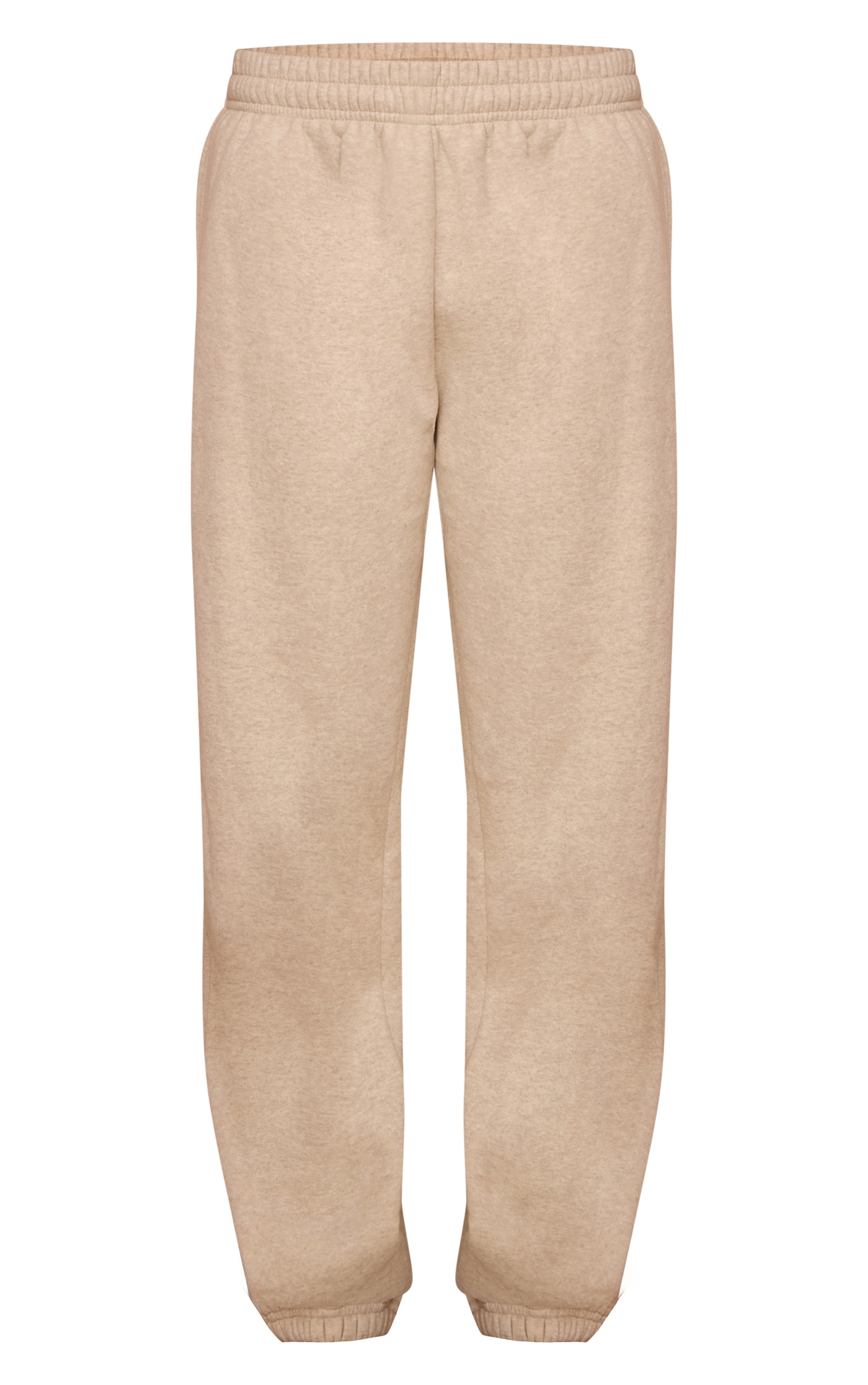 Oatmeal Marl Cotton Fleece Cuffed Sweat Pants image 5