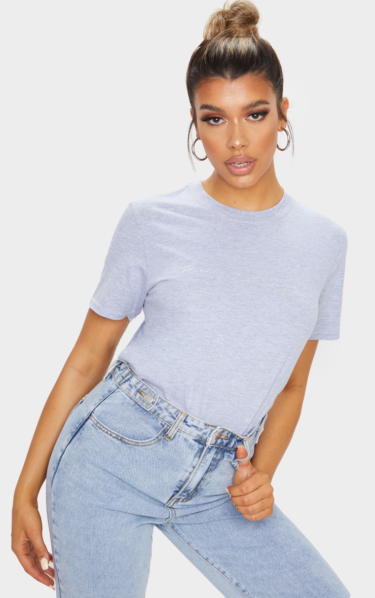 Grey Basic Jersey Crew Neck T Shirt