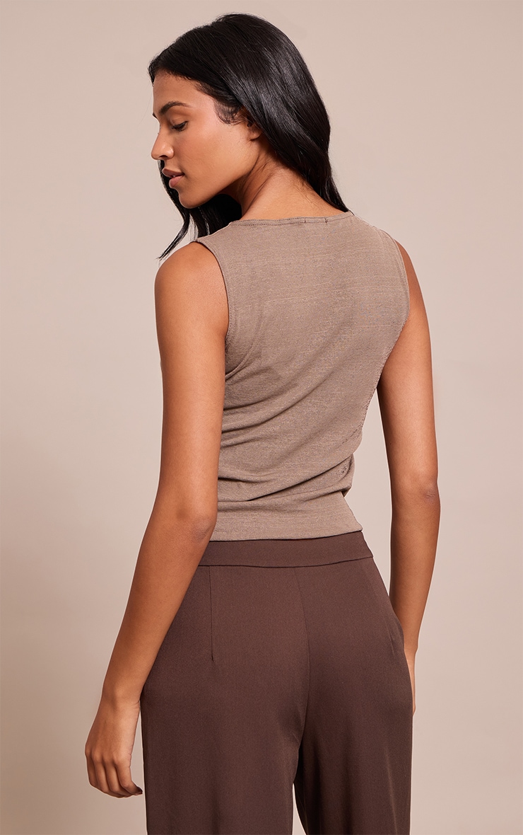 Tall Mushroom Onion Skin Drape Vest Top image 2