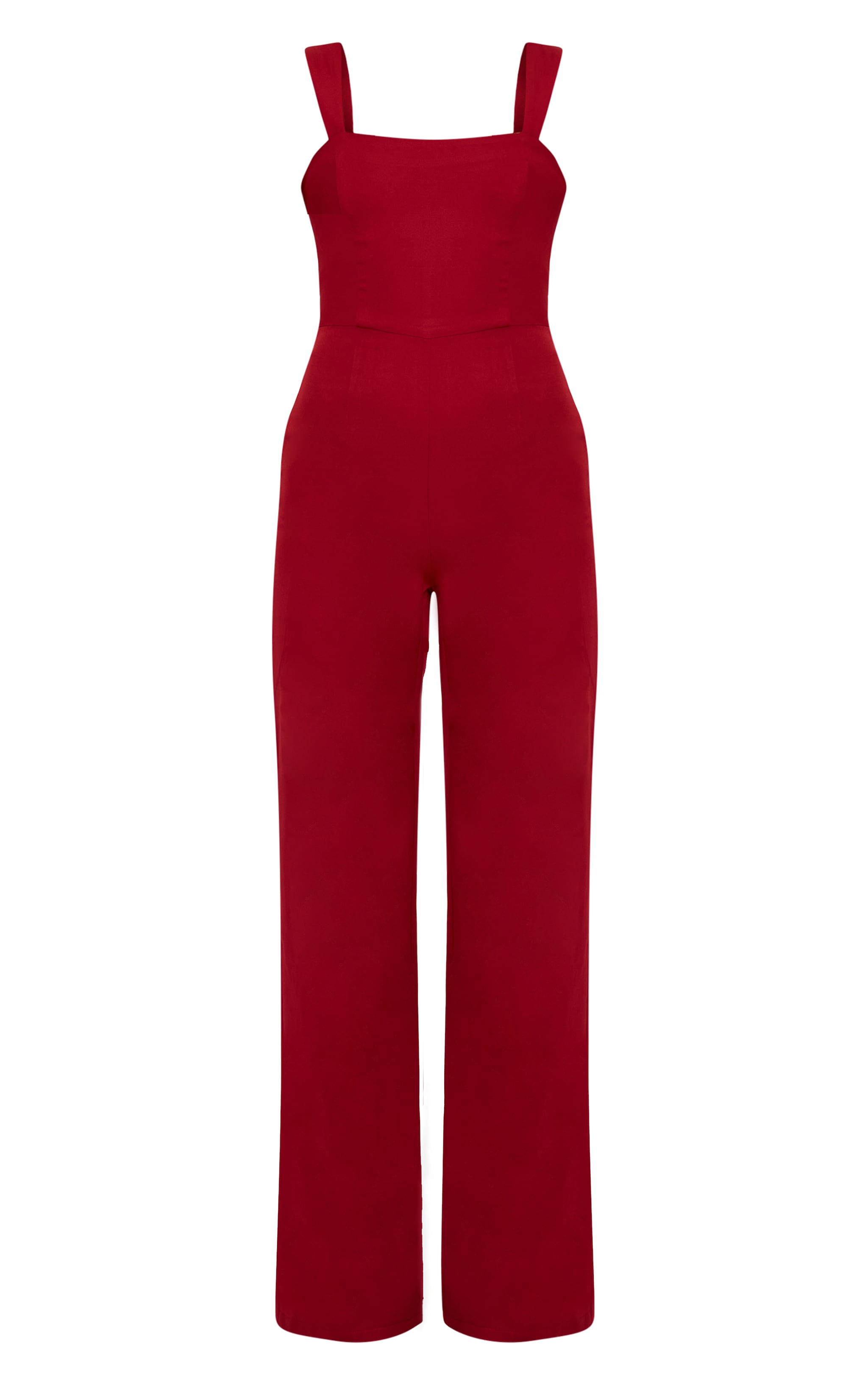 Burgundy Woven Cut Out Bow Detail Jumpsuit image 5