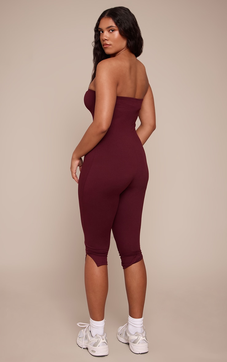 Shape Burgundy Sculpt Bandeau Capri Jumpsuit image 2