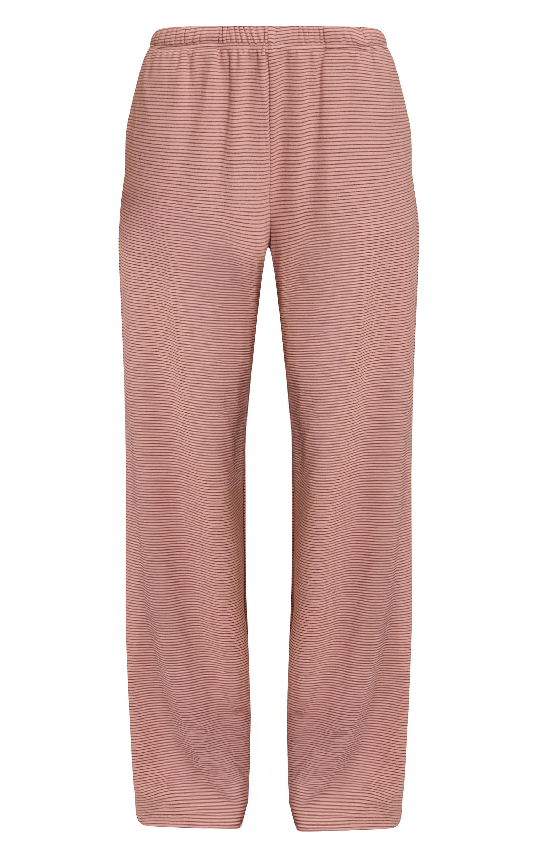 Light Pink Soft Fleece Pinstripe Straight Leg Pant  image 5