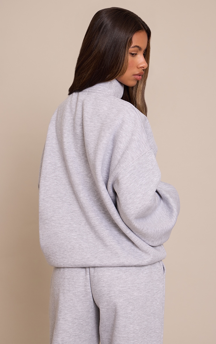 Petite Ash Grey Funnel Neck Side Zip Sweatshirt  image 2