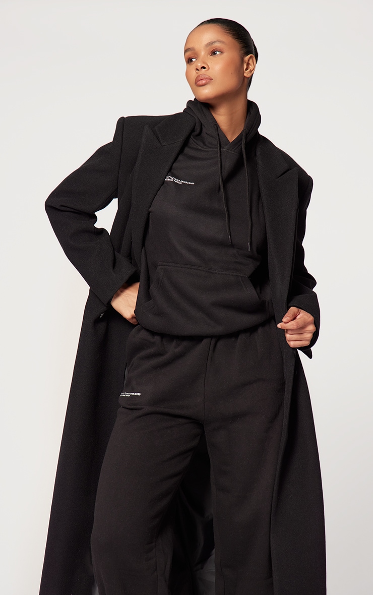 PRETTYLITTLETHING Logo Black Est 2012 Oversized Fit Hoodie image 4