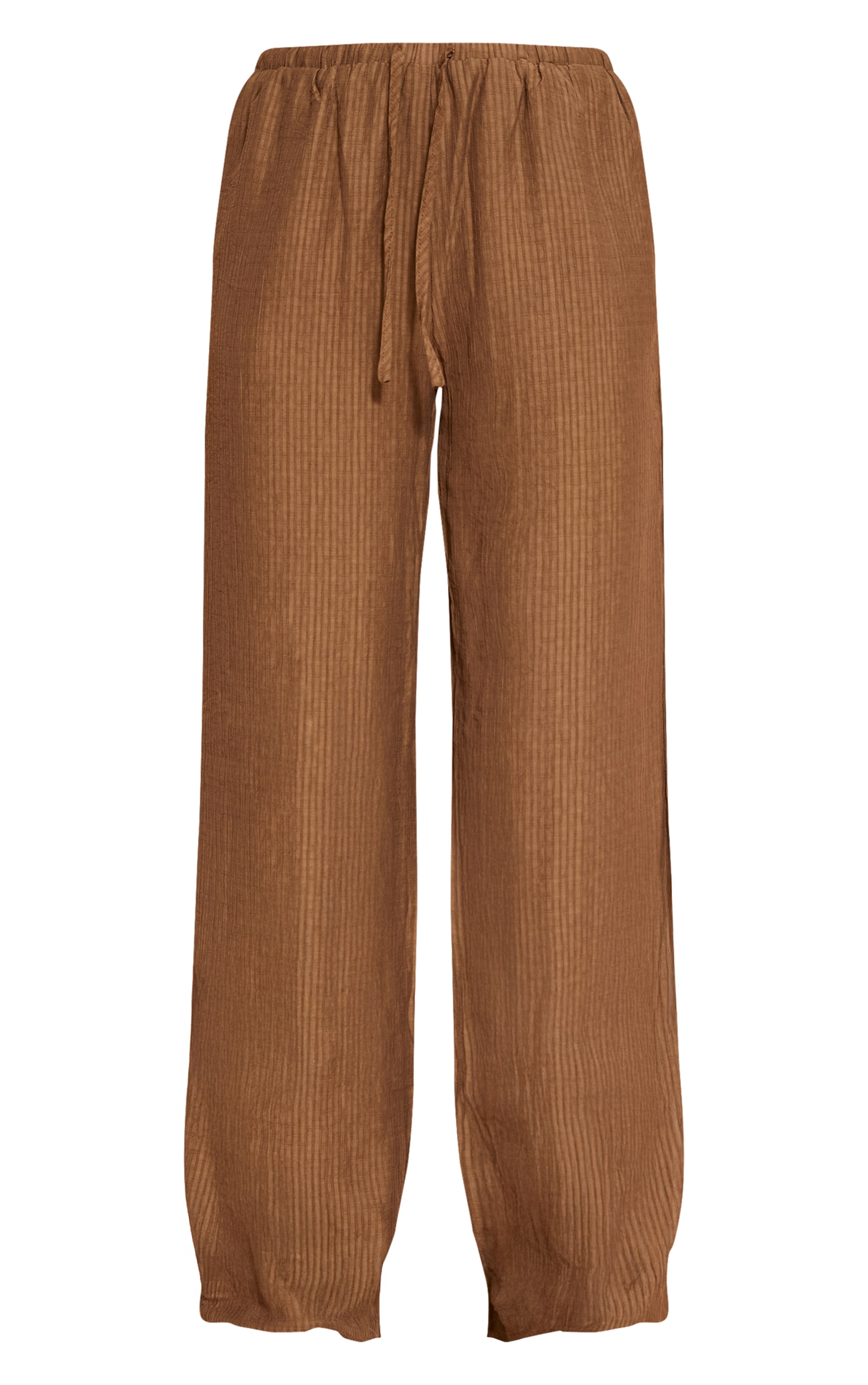 Chocolate Stripe Woven Drawstring Wide Leg Pant image 5