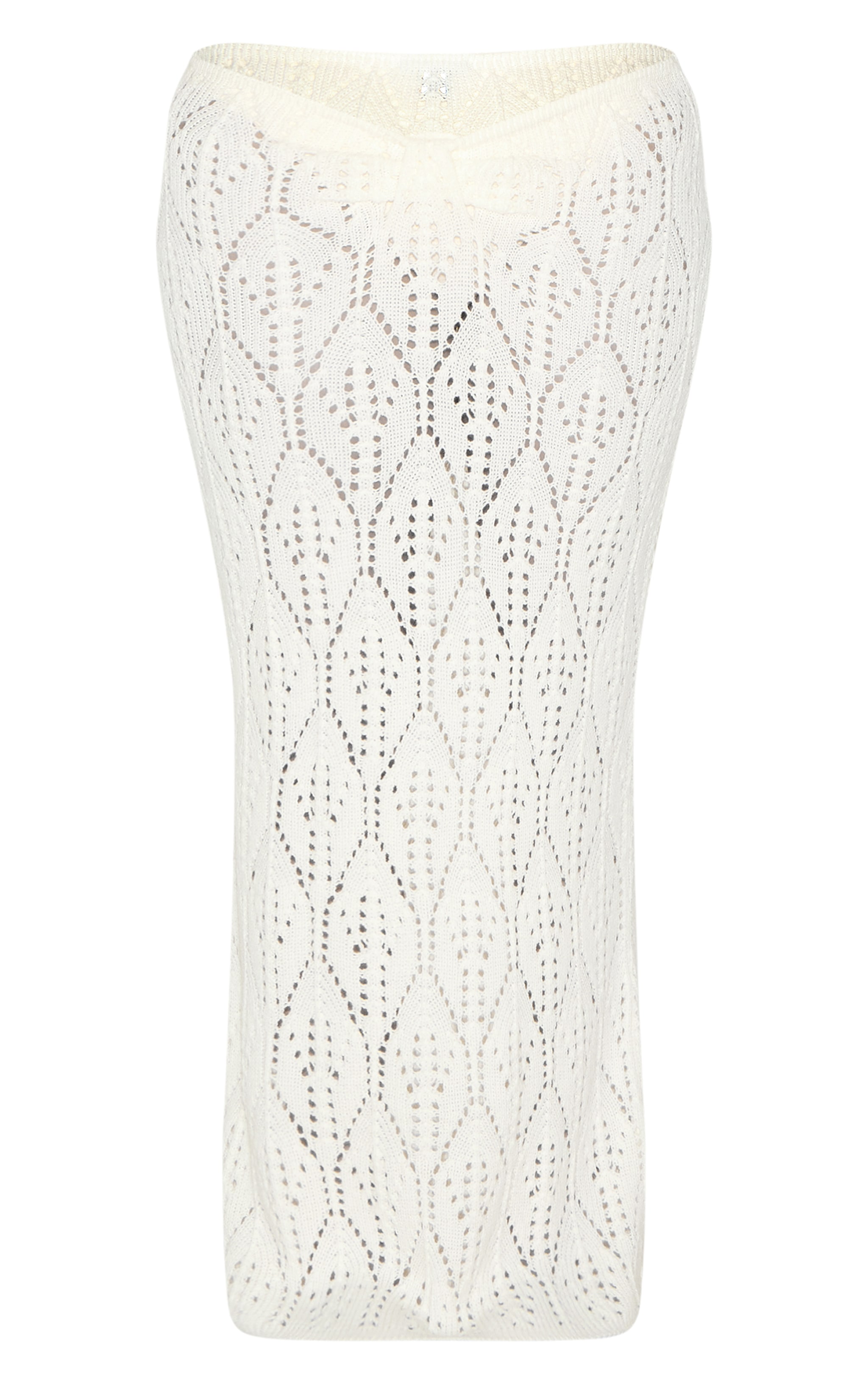 Plus Cream Crochet Maxi Knot Detail Beach Skirt image 1
