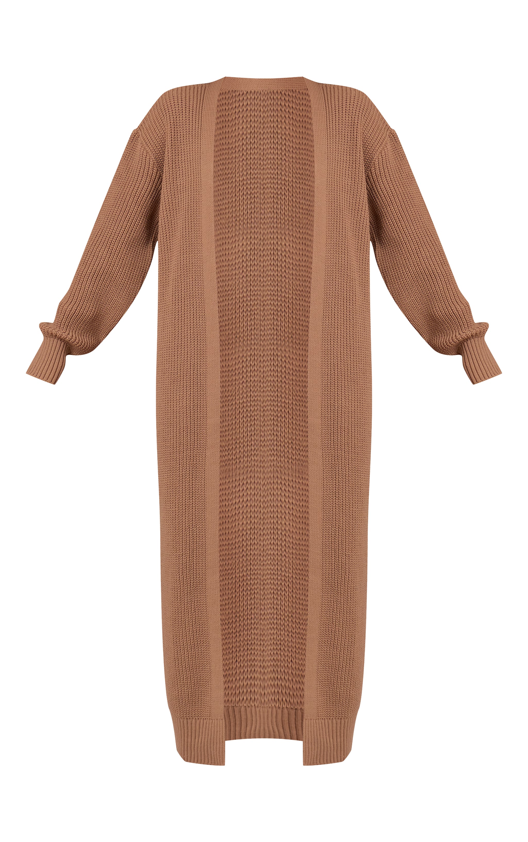 Taupe Maxi Knitted Cardigan image 5