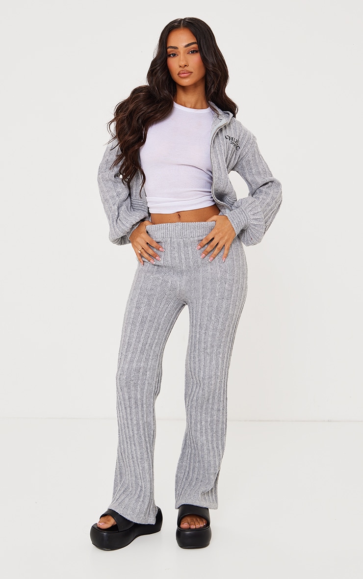 Petite Grey Athletic Embroidered Crop Cardigan PrettyLittleThing