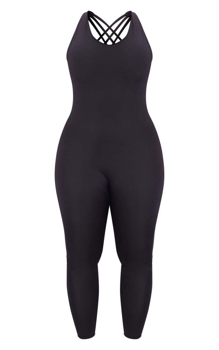 Shape Black Strappy Back Active Jumpsuit image 5