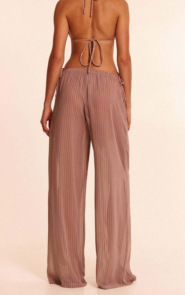 Stone Pinstripe Chiffon Beach Pants image 3