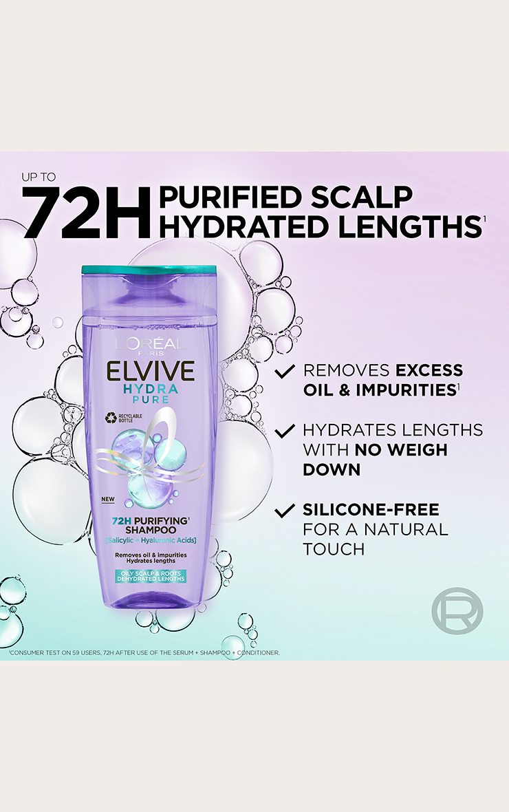 L’Oréal Paris Elvive Hydra Pure 72H Purifying Shampoo 400ml image 2