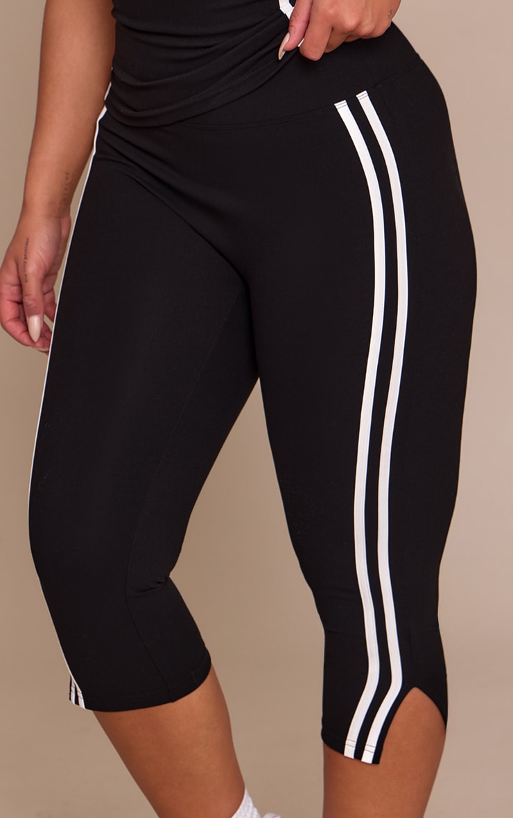 Shape Black Sculpt Contrast Stripe Detail Capris image 4