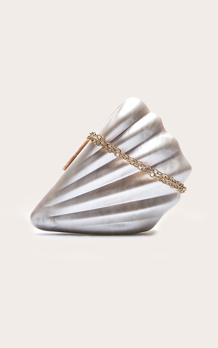 Pearl Abstract Shell Hard Clutch Bag image 3