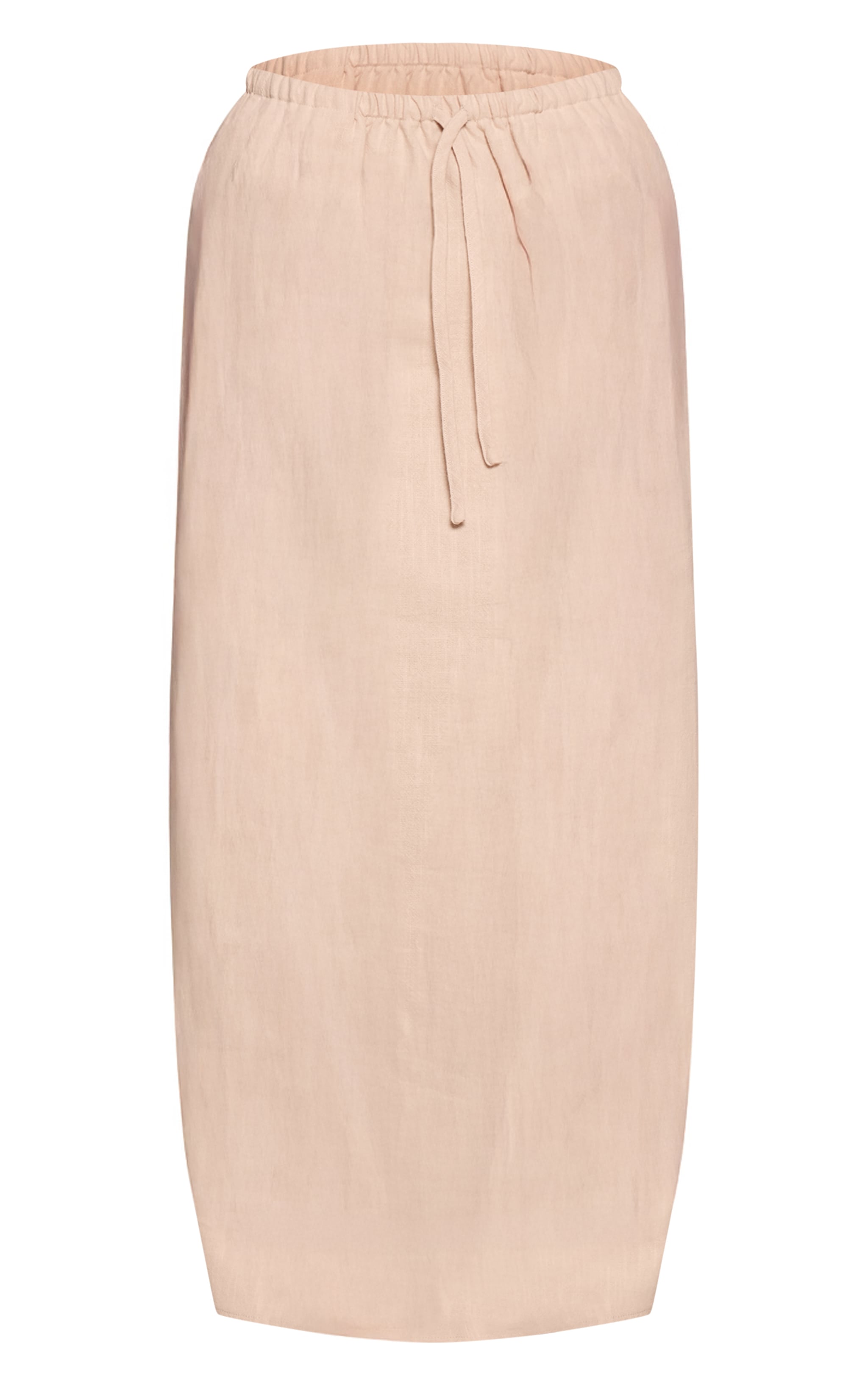 Petite Natural Premium Linen Look Drawstring Maxi Skirt image 5