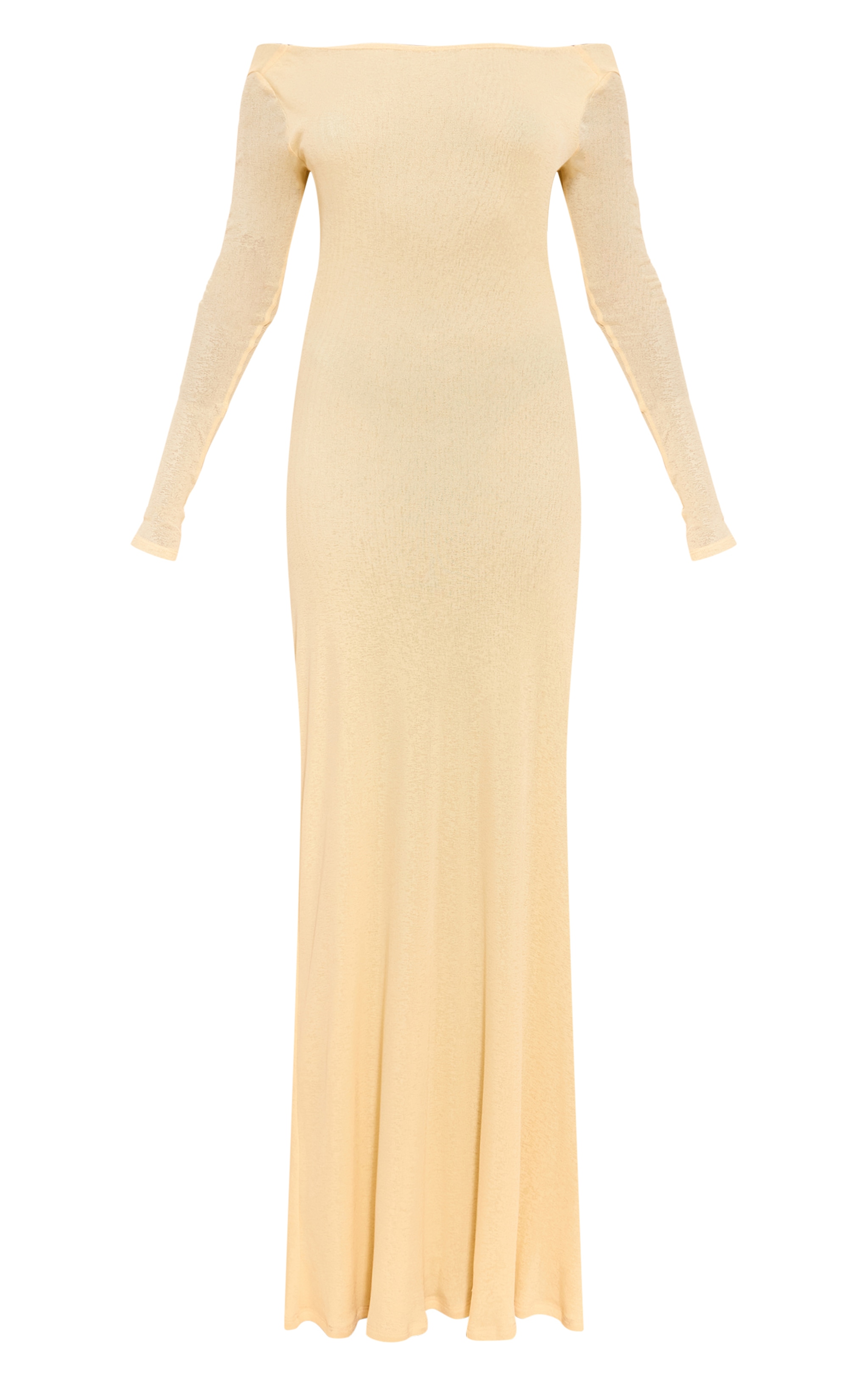 Butter Cream Double Layer Onion Skin Cowl Back Maxi Dress image 5