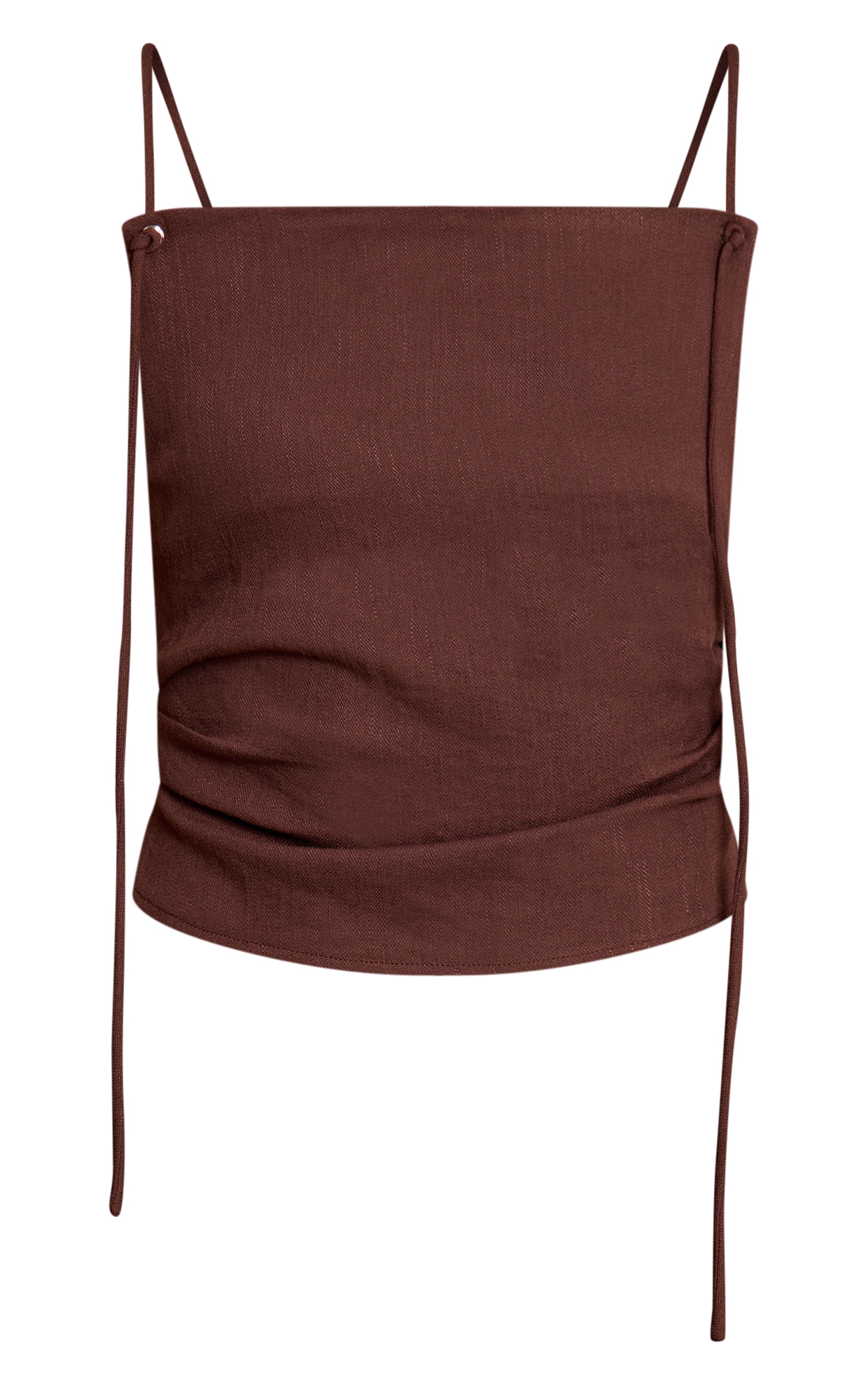 Chocolate Textured Strap Detail Top image 5
