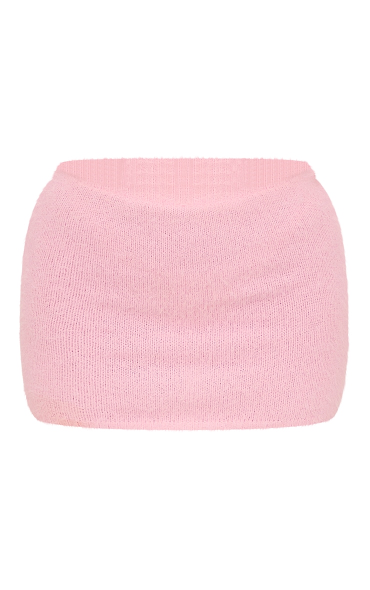 Pastel Pink Eyelash Knit Mini Skirt image 6