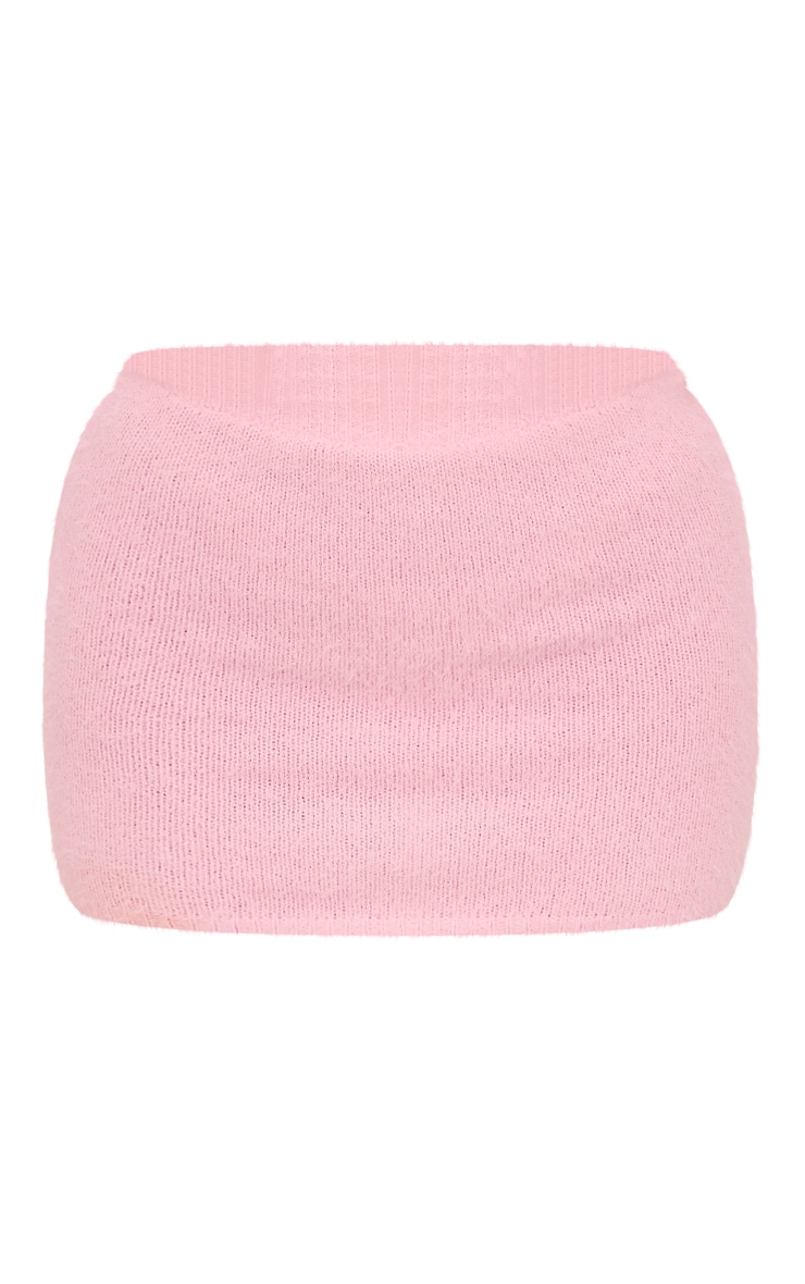  Pastel Pink Eyelash Knit Mini Skirt image 6