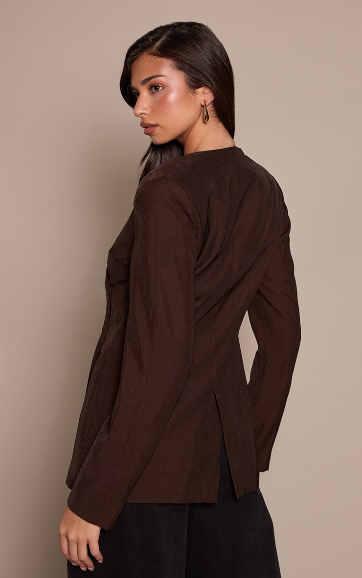 Bitter Chocolate Shoulder Drape Cinch Blazer image 2