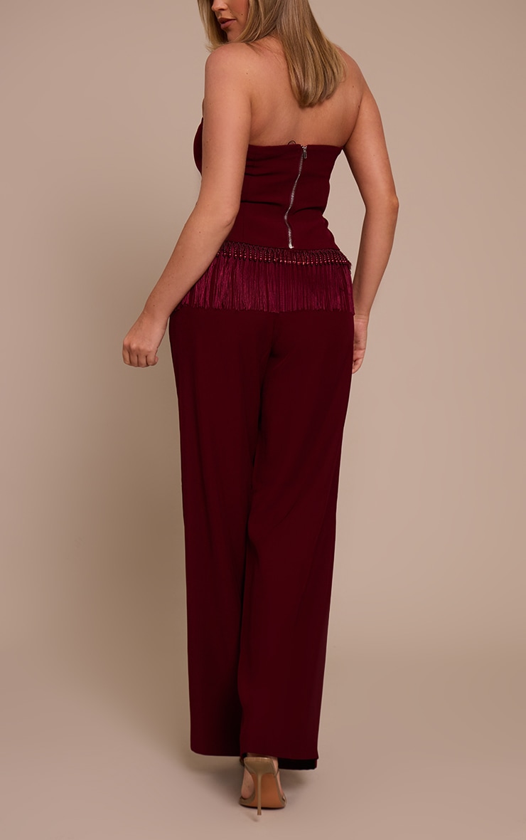 Shape Burgundy High Waisted Tailored Pants image 3