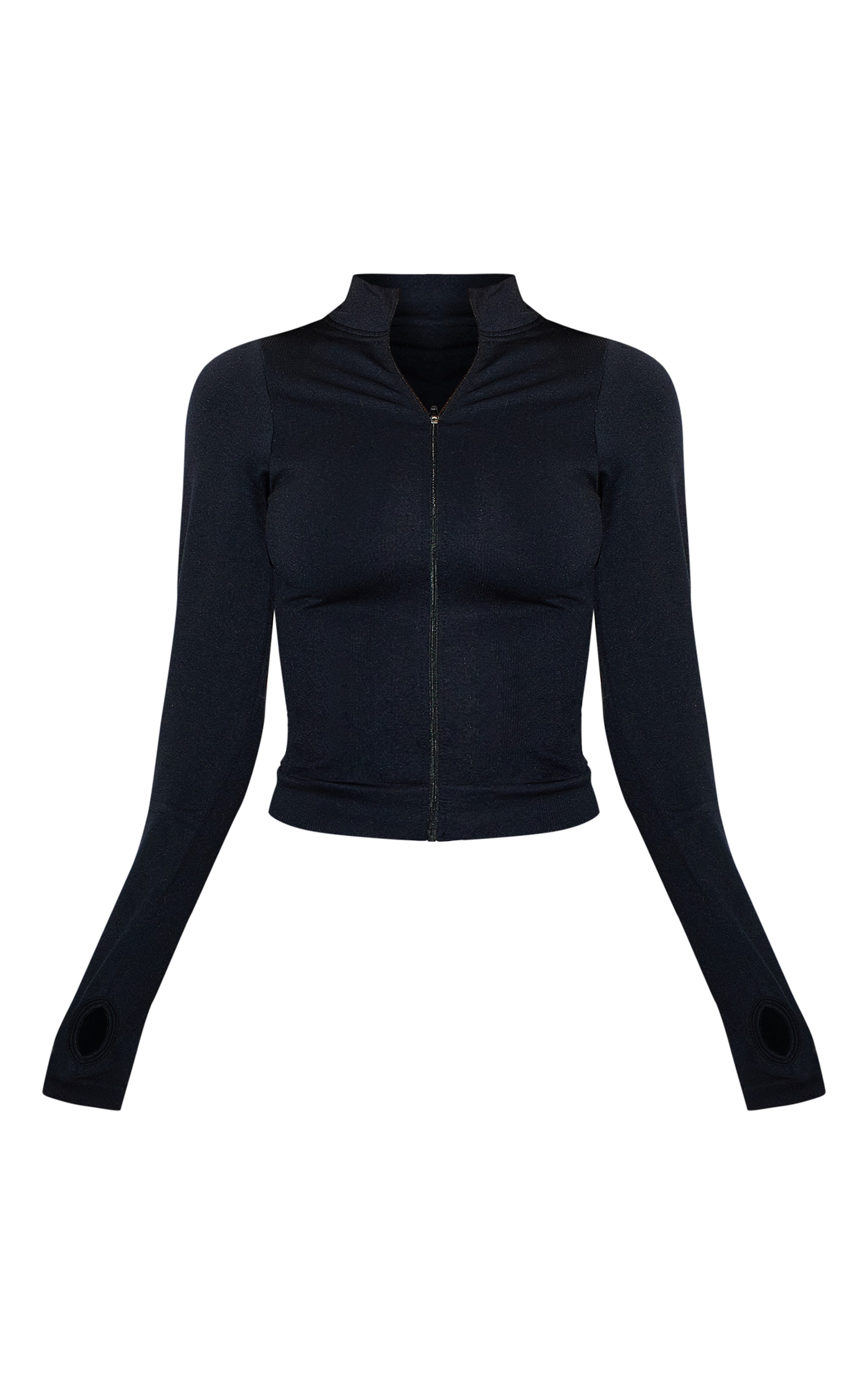 Black Basic Seamless Jacket image 5