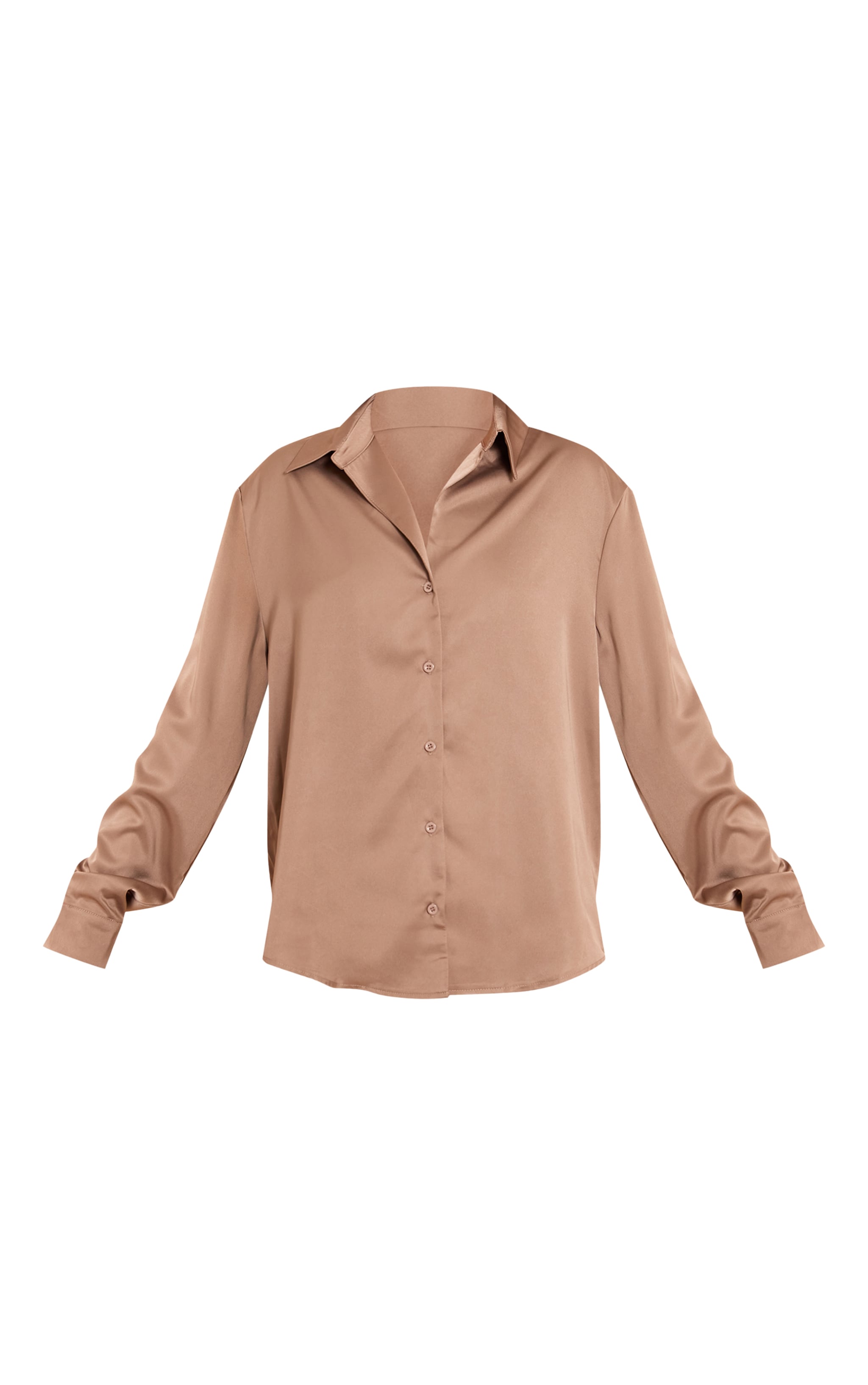 Chemise oversize satinée gris champignon image 5