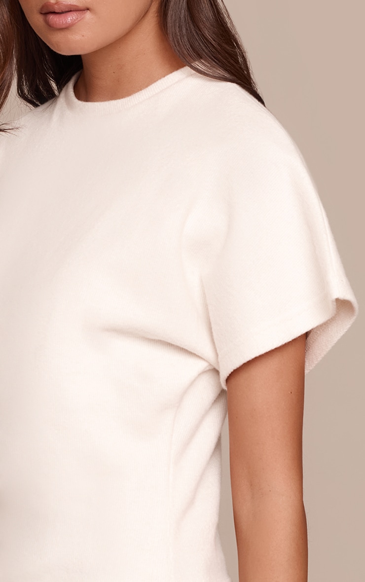 Ecru Heavy Rib Cinched Waist T Shirt image 4