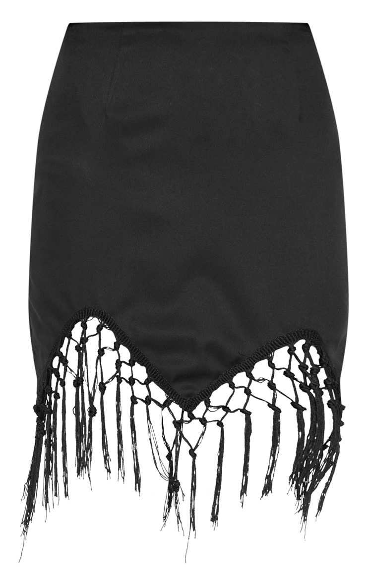 Black Tassel Hem Mini Skirt Skirts PrettyLittleThing IE