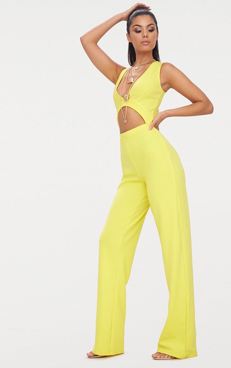 Yellow cut out jumpsuit clearance
