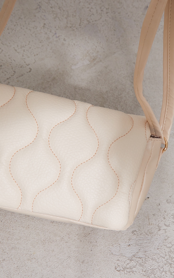 Cream Quilted Crossbody Bag