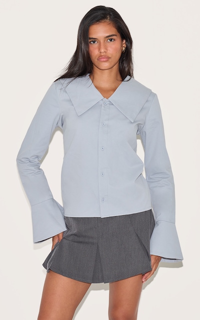 Blue Large Collar Shirt