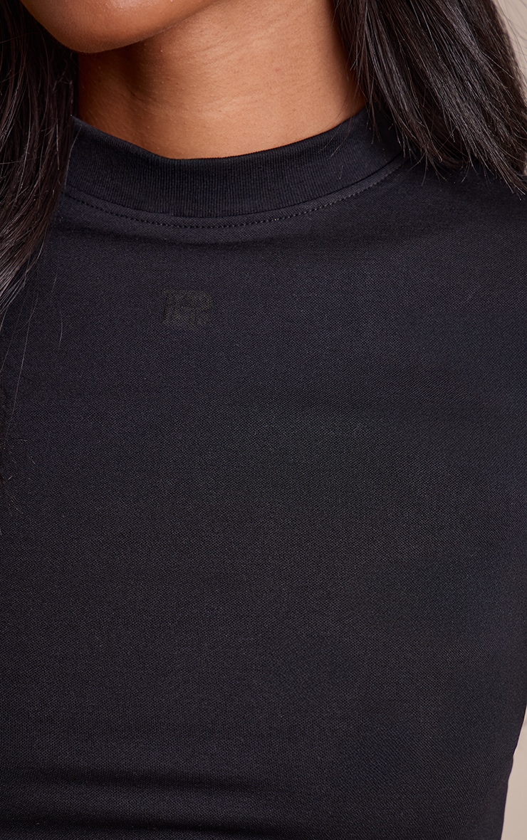 Tall Black Seamless Logo Gym Long Top image 4