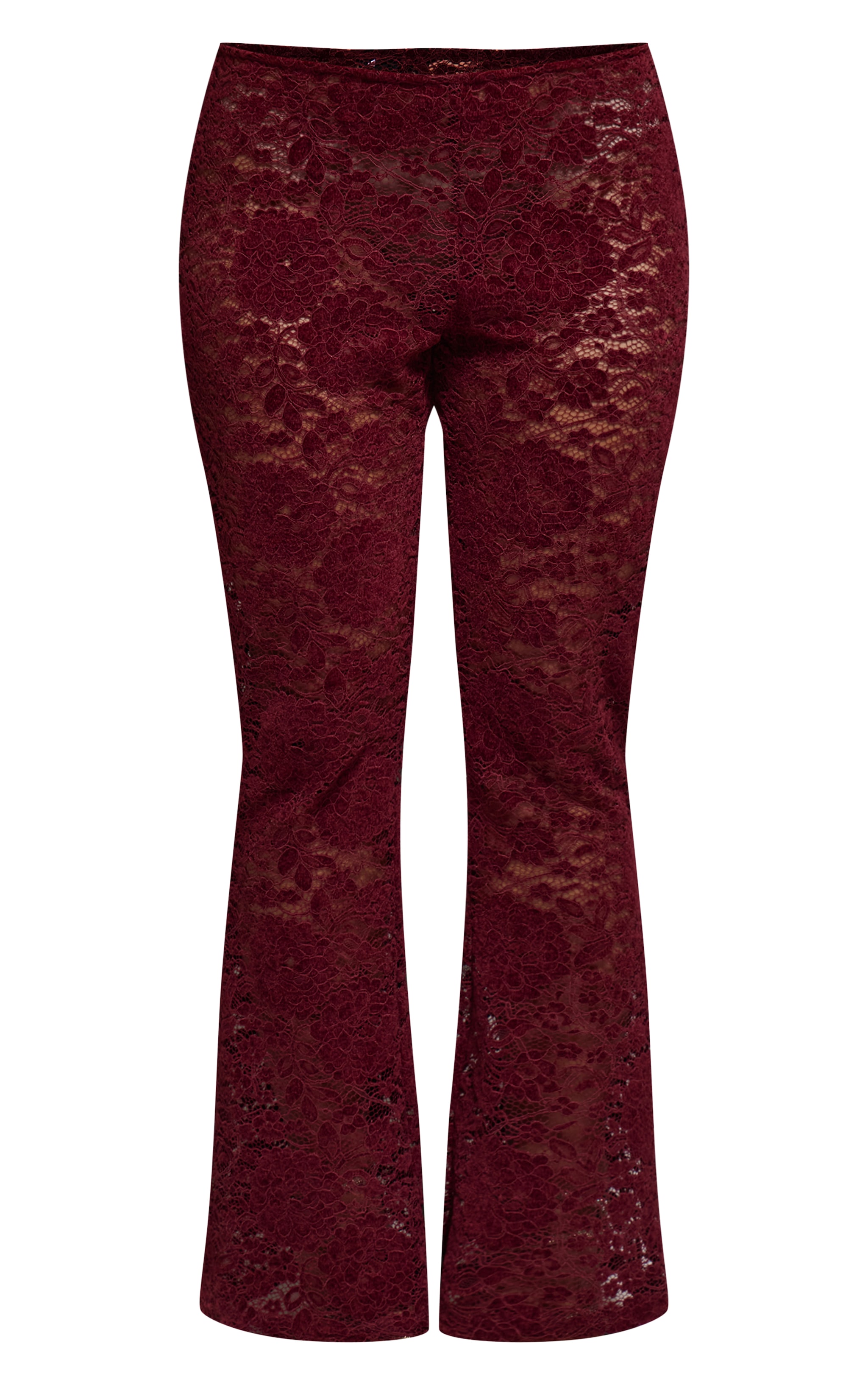 Dark Wine Lace Mid Rise Skinny Flares image 5
