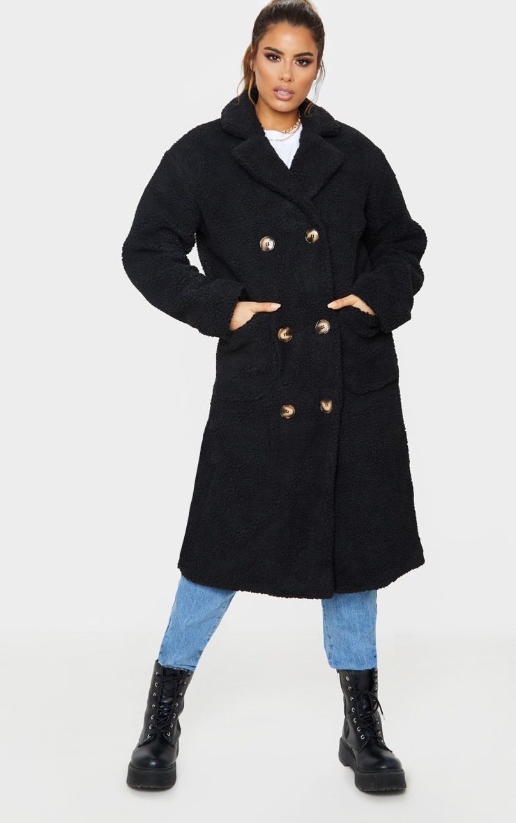 Tall Black Borg Midi Coat