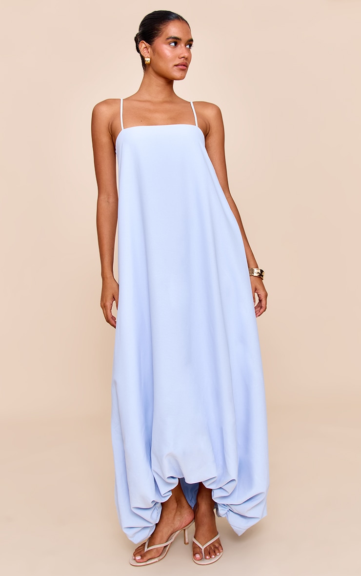 Light Blue Strappy Floaty Maxi Dress image 1