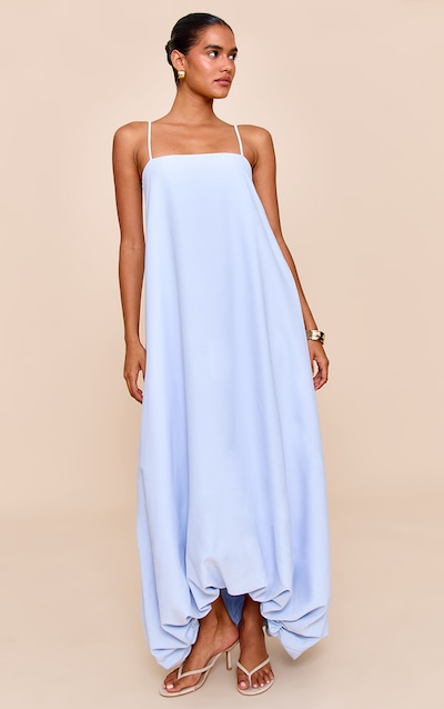Light Blue Strappy Floaty Maxi Dress