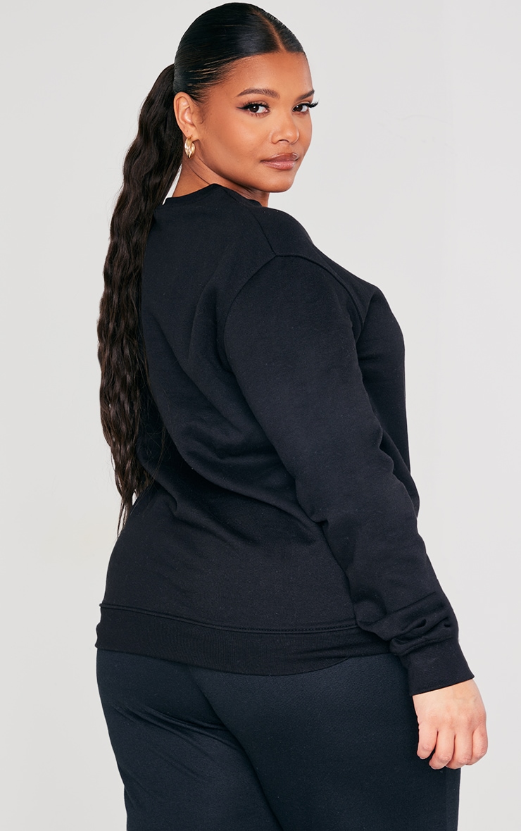 Plus size black sweatshirt clearance