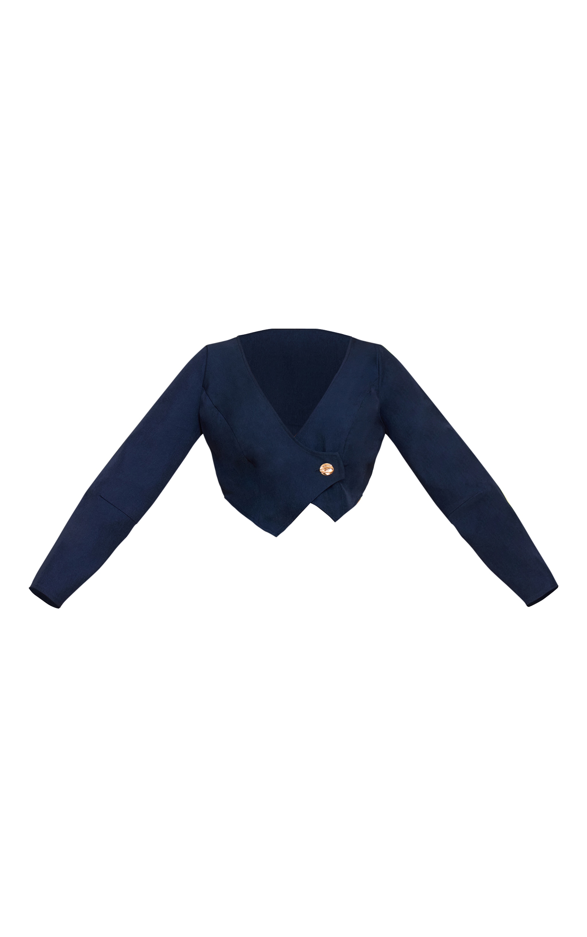 Shape navy Asymmetrical Hammered Button Blazer image 5