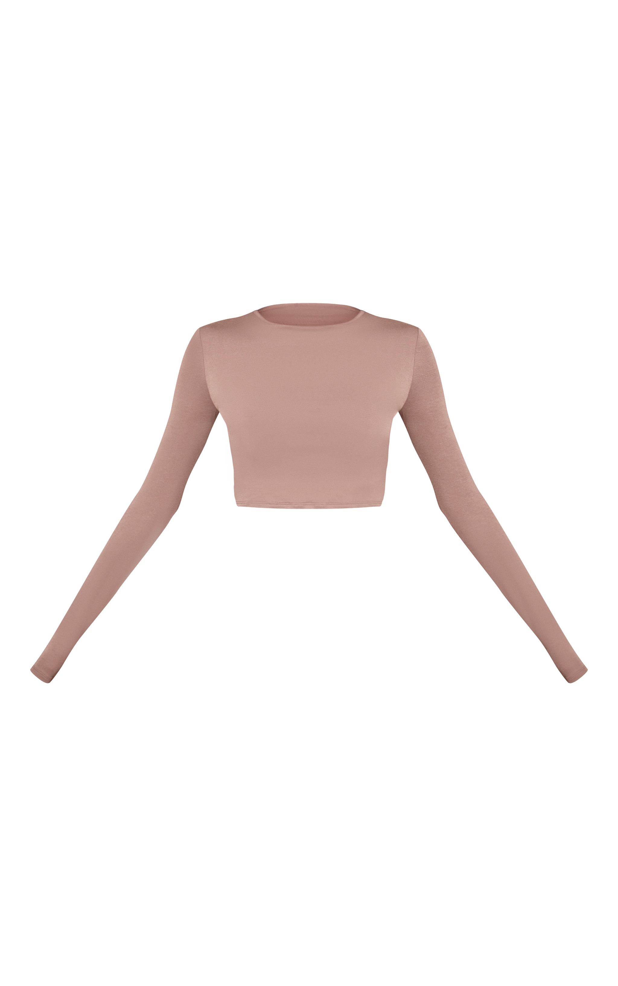 Top en jersey doux gris champignon froncé à manches longues image 5