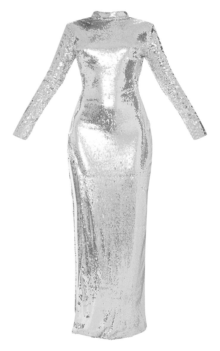 silver sequin maxi